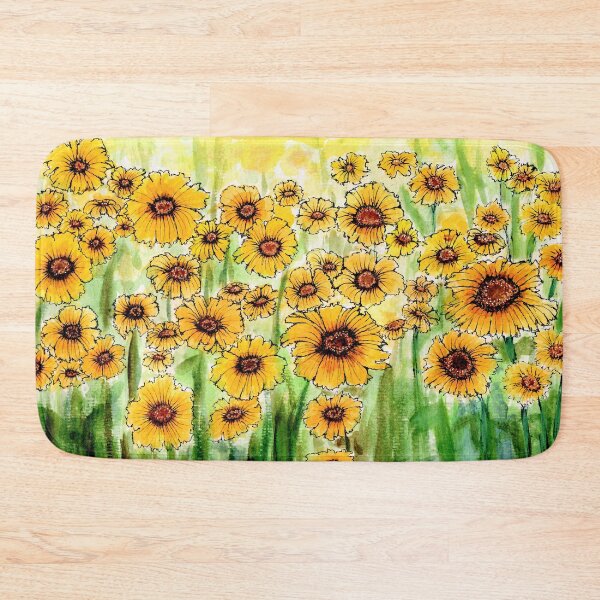 Item preview, Yellow sunflower fields watercolour painting design.  Creative person. designed and sold by LaBellCreative.
