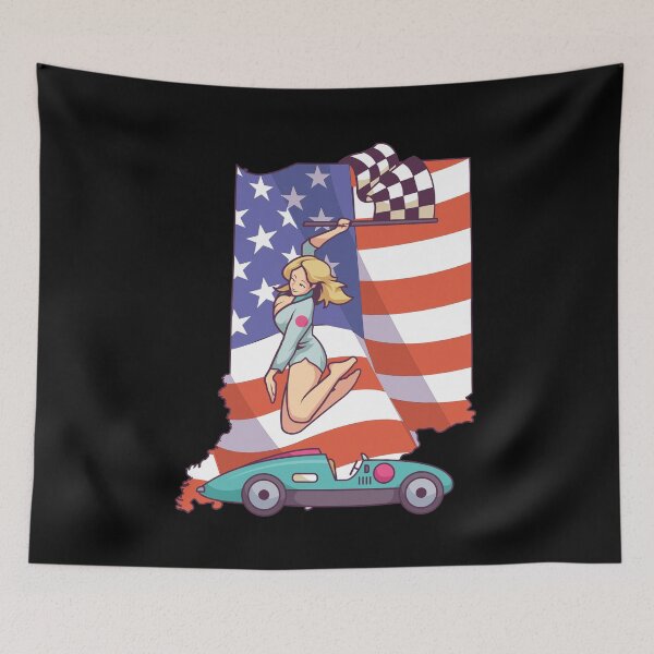 Item preview, racer race car indiana indianapolis american flag designed and sold by FalkDania.
