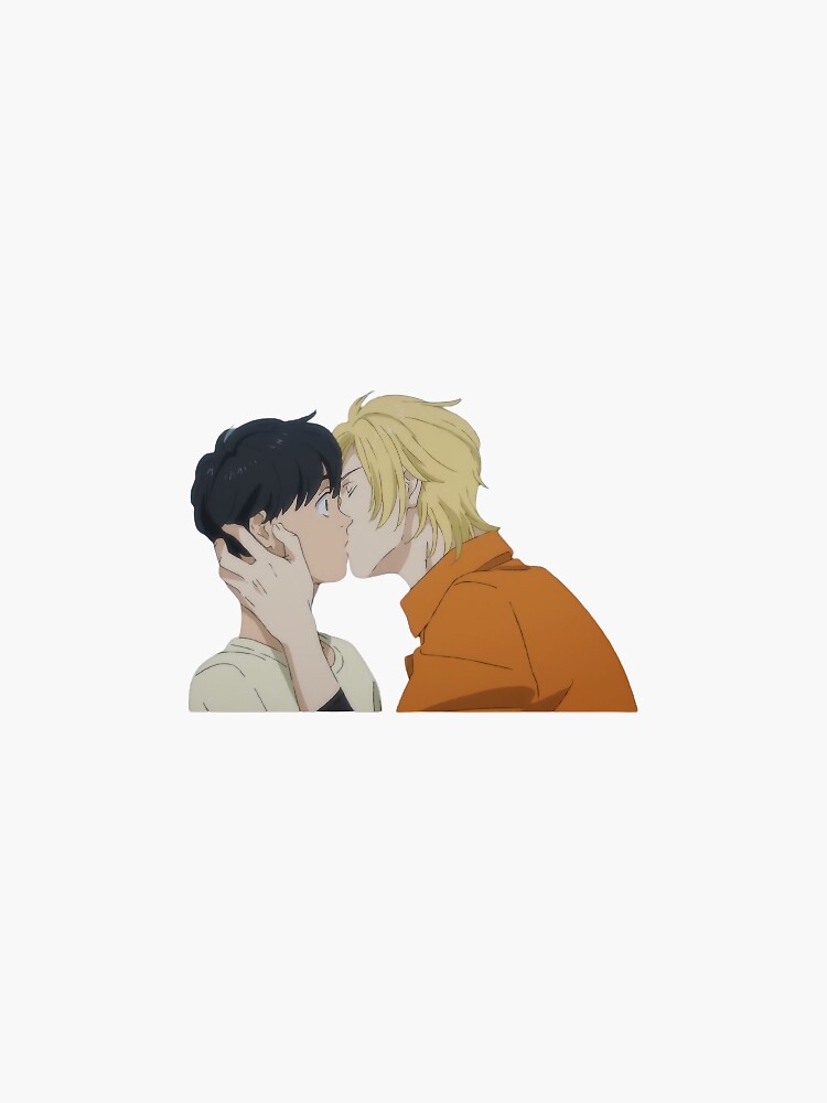 Ash kissing Eiji