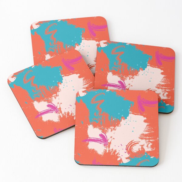 Item preview, Red blue Mid century contrast abstract print designed and sold by Milatoo.