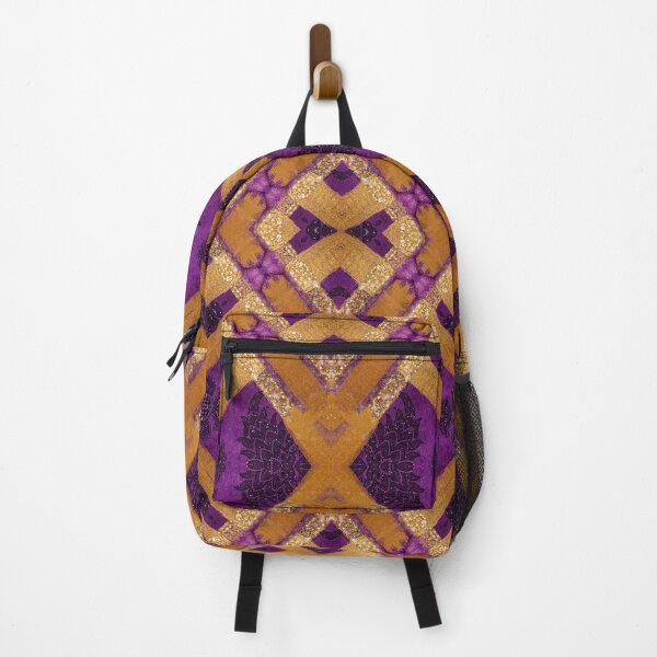 Item preview, Glittery Gold and Purple Fuchsia Geometry designed and sold by webgrrl.
