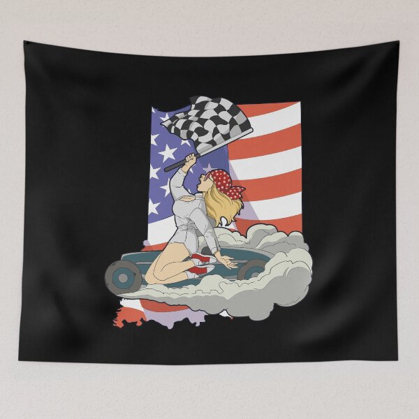Item preview, racer race car indiana indianapolis american flag designed and sold by FalkDania.