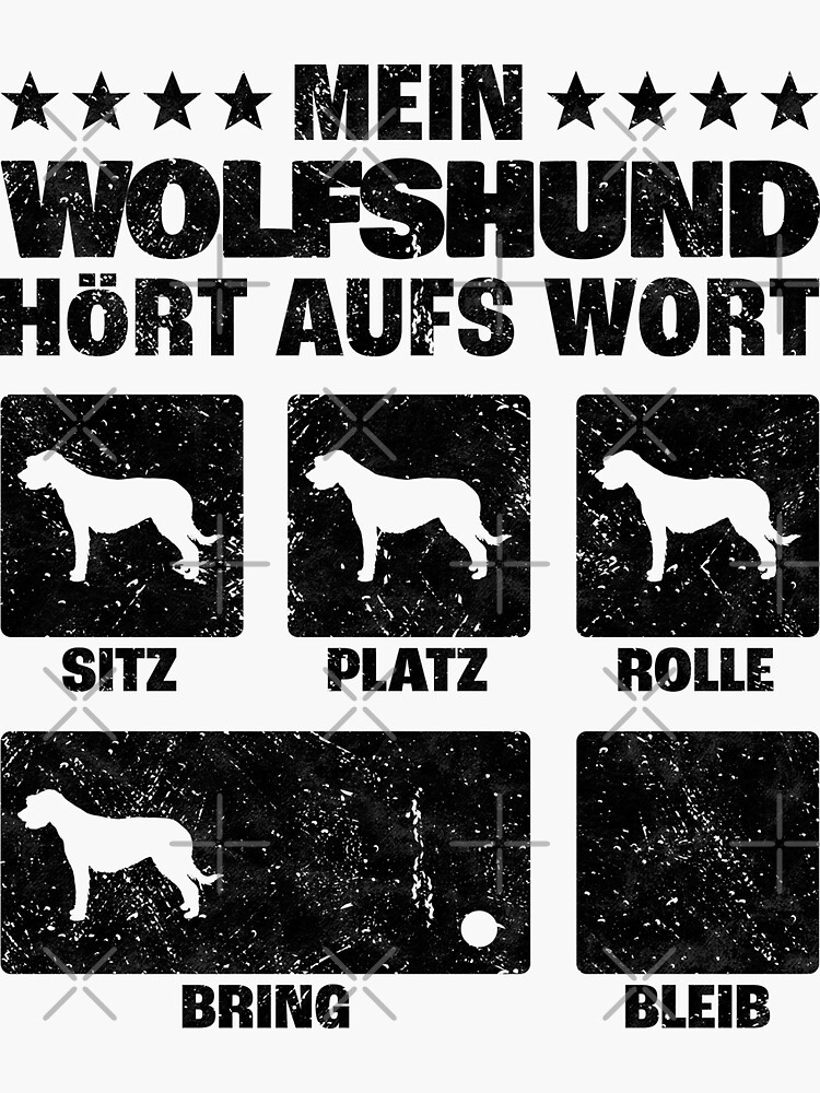 "Irish Wolfhound Dog Tricks Greyhound Humor" Sticker for Sale by