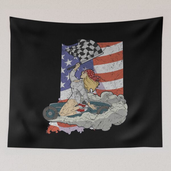 Item preview, racer race car indiana indianapolis american flag distressed designed and sold by FalkDania.