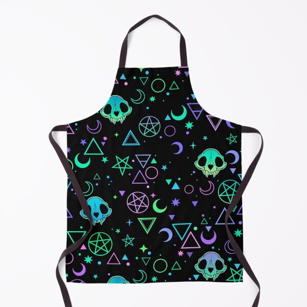 Item preview, Patrón geométrico de calavera de gato de neón designed and sold by LadyBlackBlood.