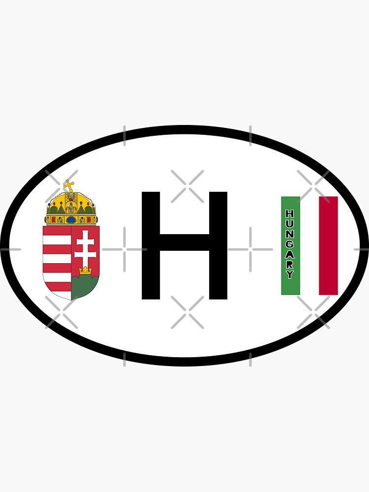 Sticker set car license plate precisely fits EU field tuning design -  Hungary R1