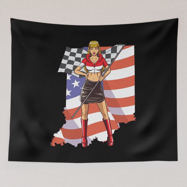 Item preview, racer race car indiana indianapolis american flag  designed and sold by FalkDania.