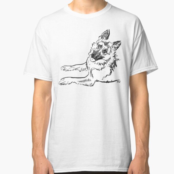 German Shepherd Drawing Classic T-Shirt