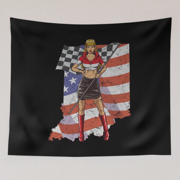 Item preview, racer race car indiana indianapolis american flag distressed designed and sold by FalkDania.