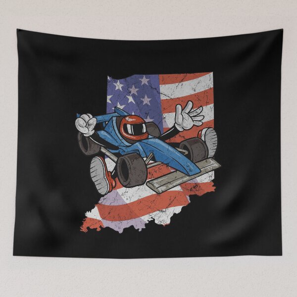 Item preview, racer race car indiana indianapolis american flag distressed designed and sold by FalkDania.