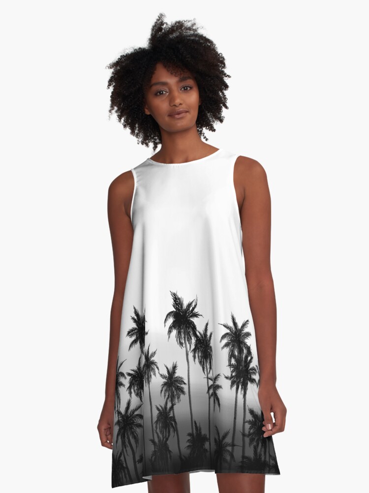 White palm print dress sale