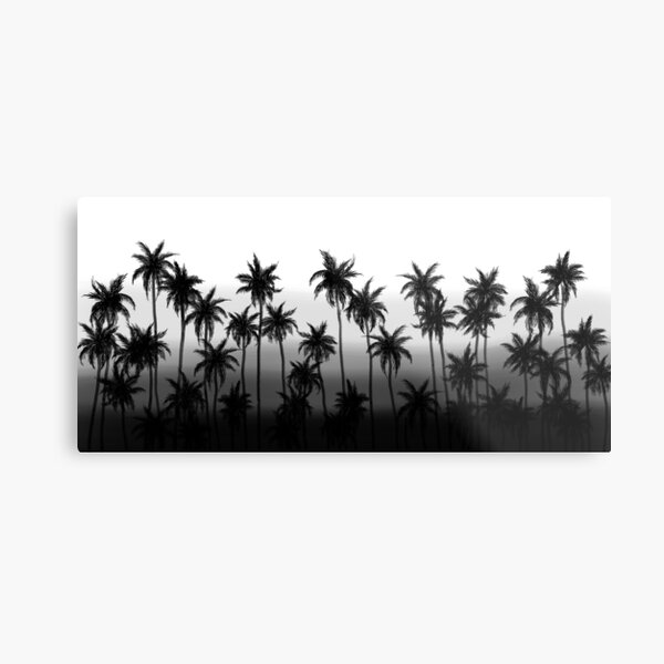 Black and White Palm Tree Metal Print