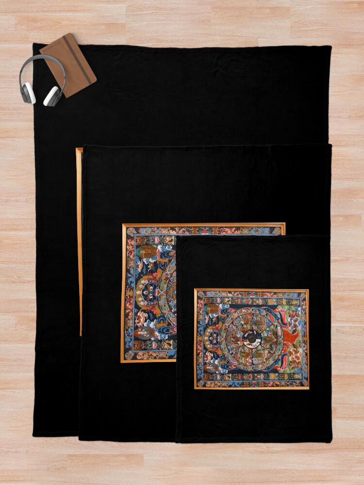 Alternate view of Tibetan Buddhist Wheel of Life Throw Blanket