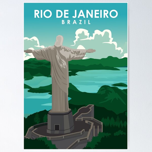 Rio De Janeiro Brazil Travel Art Poster for Sale by Corvin Travel