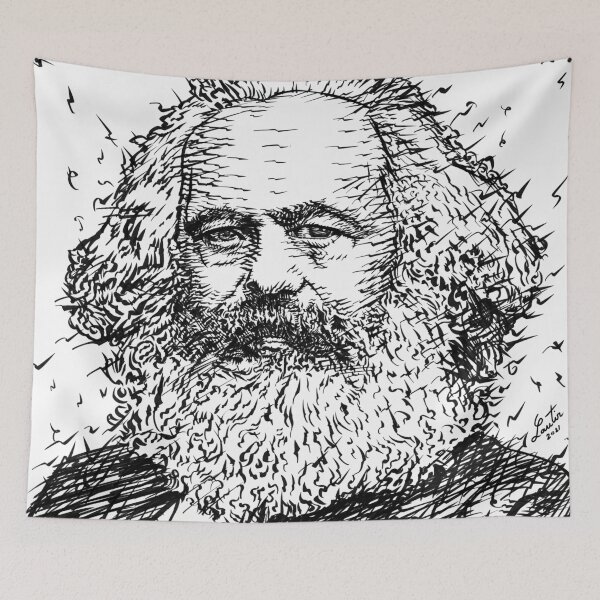 Item preview, KARL MARX - ink portrait designed and sold by lautir.