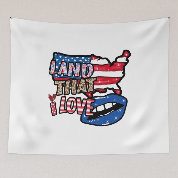 Item preview, Land That I Love, American Flag, July Fourth USA, Patriotic Heart designed and sold by taby2you.