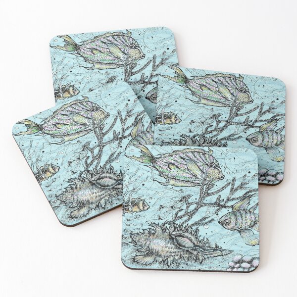 Item preview, Shell and fish underwater world colored designed and sold by Susanne Margarete Lutz.