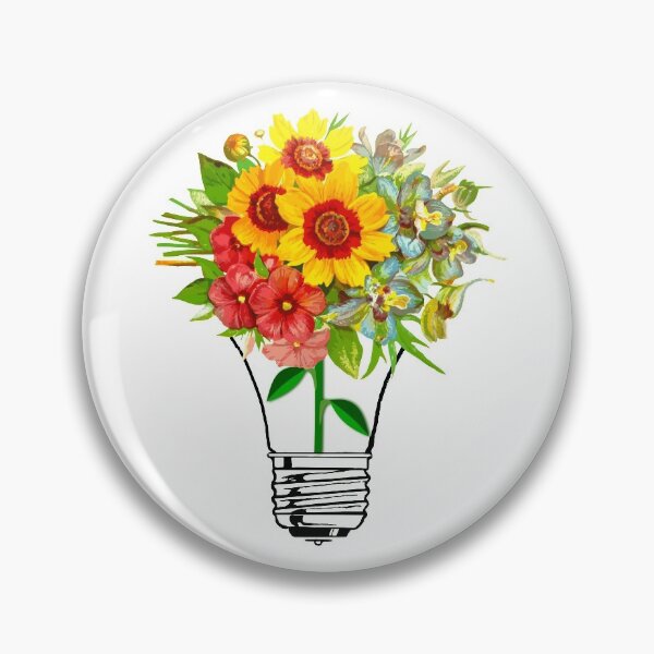 Item preview, Light Bulb with Yellow Flowers designed and sold by DonmedPro1.