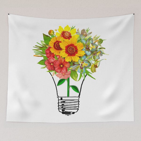 Item preview, Light Bulb with Yellow Flowers designed and sold by DonmedPro1.
