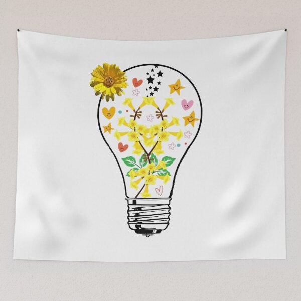 Item preview, Light Bulb with Yellow Flowers designed and sold by DonmedPro1.