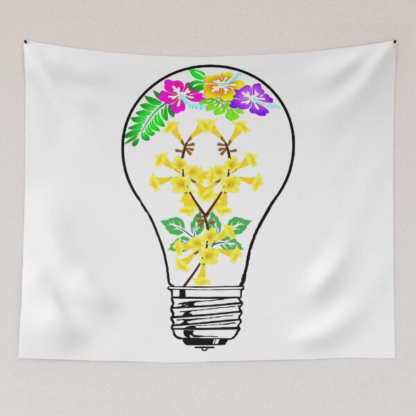 Item preview, Light Bulb with Yellow Flowers designed and sold by DonmedPro1.