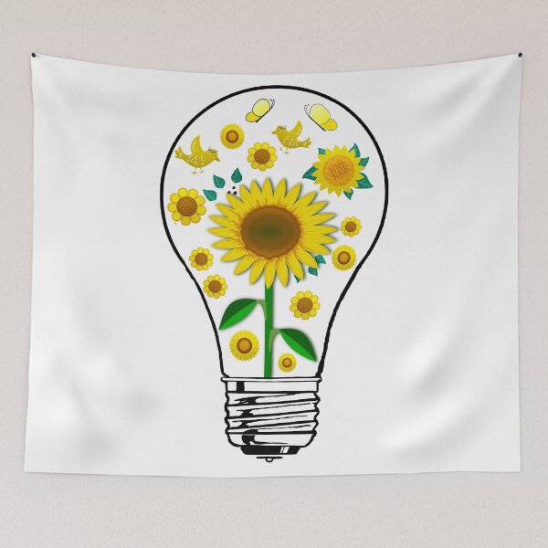 Item preview, Light Bulb with Yellow Flowers designed and sold by DonmedPro1.