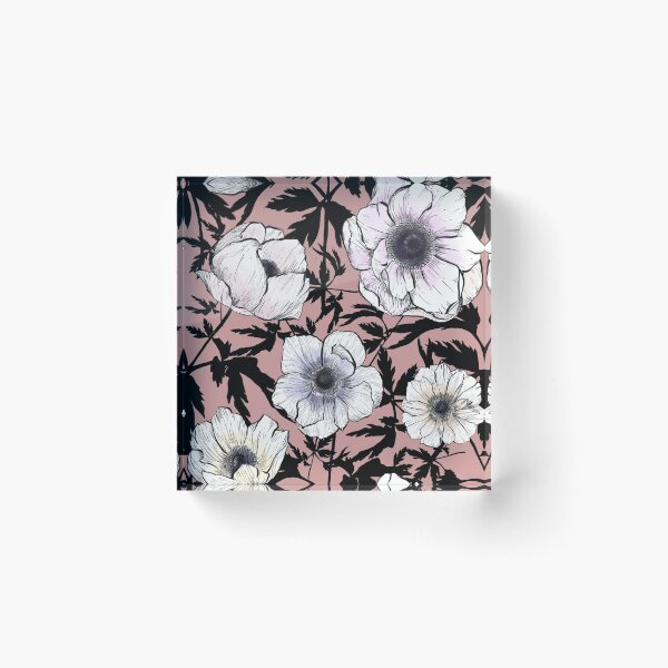 Item preview, Anemones in ink designed and sold by Moksha Patterns.