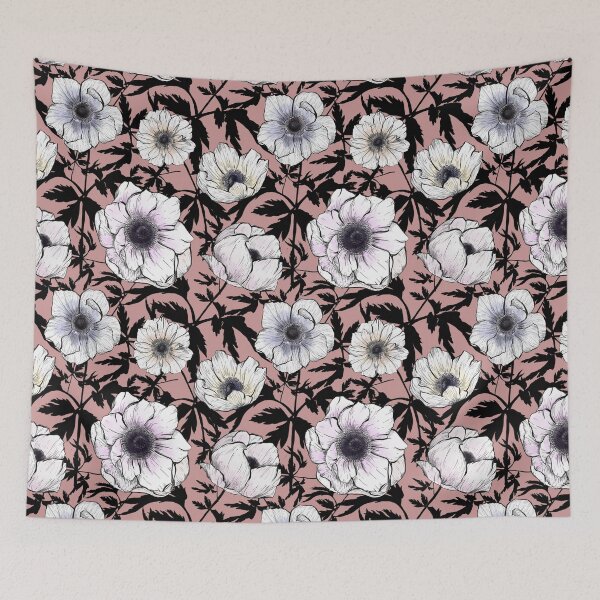 Item preview, Anemones in ink designed and sold by Moksha Patterns.