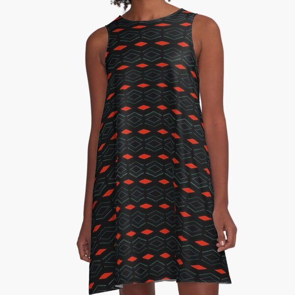 Item preview, Geometric pattern native seamless w/ red diamond shapes- Design: VDX-Centric 004 (dark) by The Raumier designed and sold by N-W-T-S-I-O.