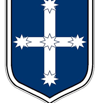 Artwork thumbnail, Australian Eureka flag in the shape of a shield by headpossum