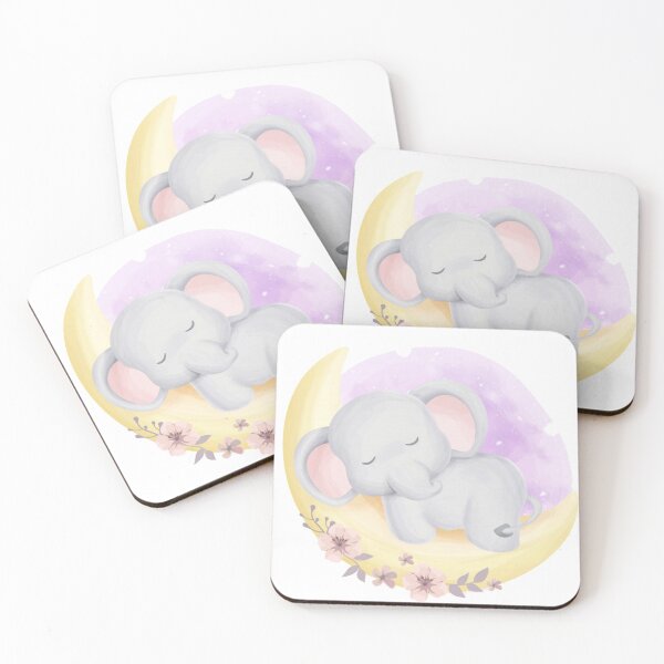 Item preview, cute baby elephant sleepy moon designed and sold by romio006.