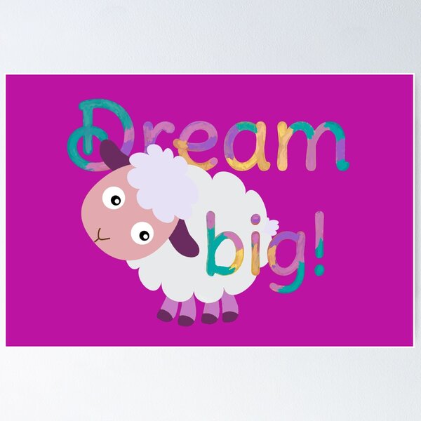 Artikelvorschau, Dream Big sheep cartoon entworfen und verkauft von Elmanji.