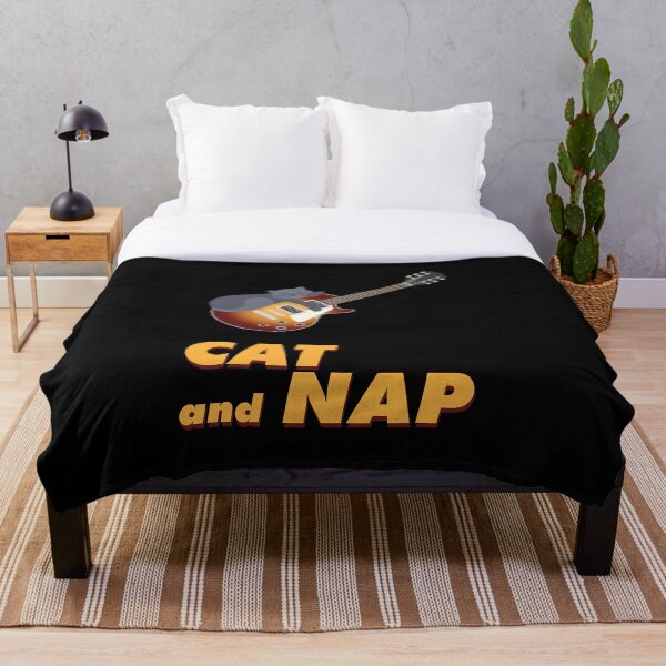 Item preview, Relaxed Cat on Rock Guitar | British Shorthair | Catnap | Sunburst designed and sold by Fluffy-Vectors.