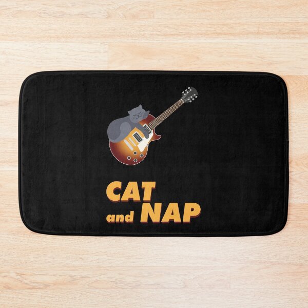Item preview, Relaxed Cat on Rock Guitar | British Shorthair | Catnap | Sunburst designed and sold by Fluffy-Vectors.