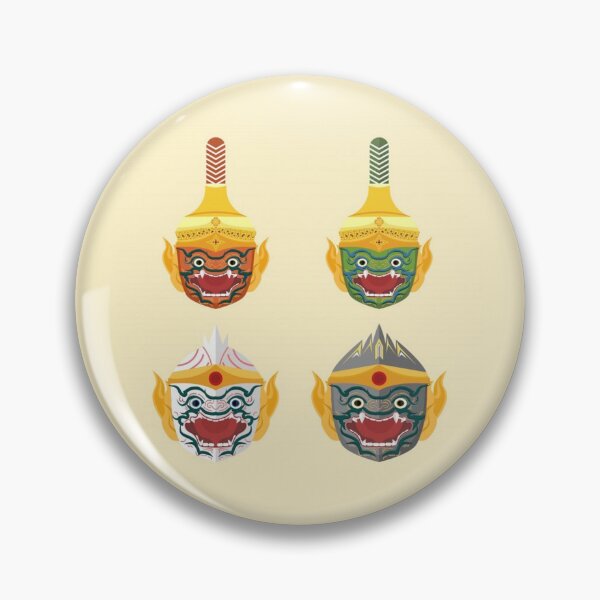 Item preview, thai monkey khon head illustration designed and sold by romio006.