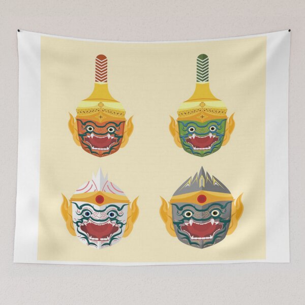 Item preview, thai monkey khon head illustration designed and sold by romio006.
