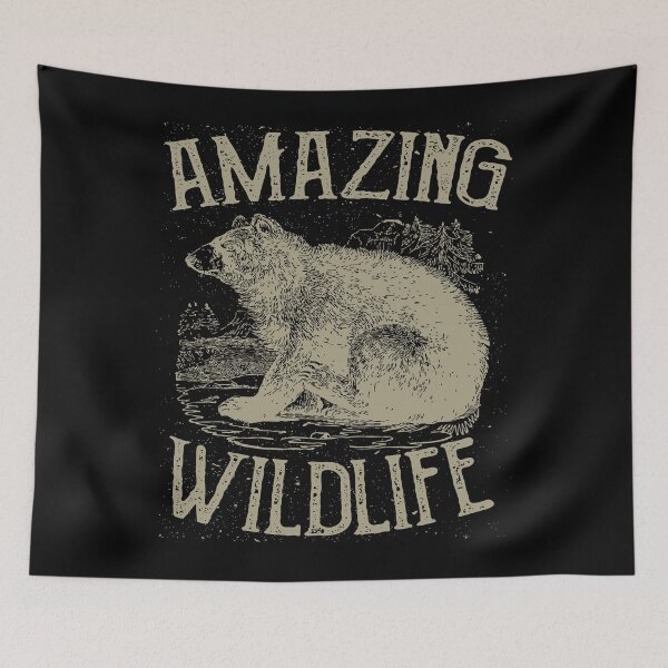 Item preview, Amazing Wildlife Retro Antique Bear in Woods designed and sold by LeBreab.