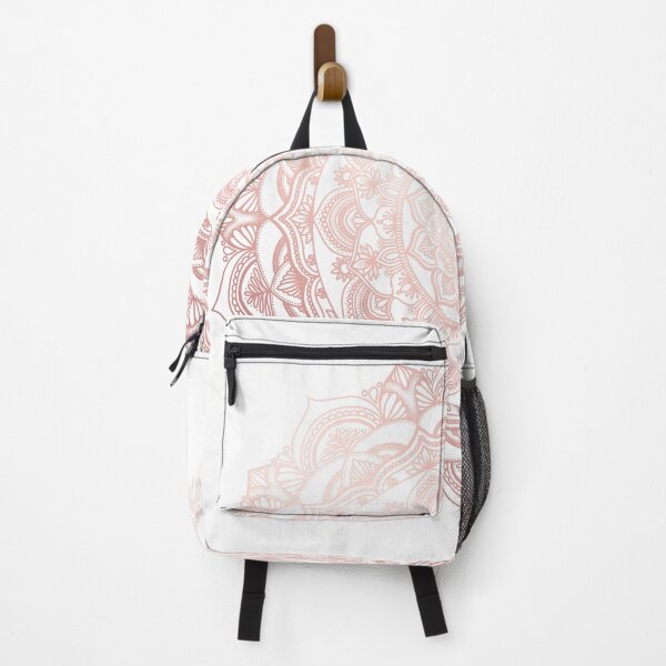 Artikelvorschau, Roségoldblumiges detailliertes böhmisches Mandala entworfen und verkauft von felinefeelings.