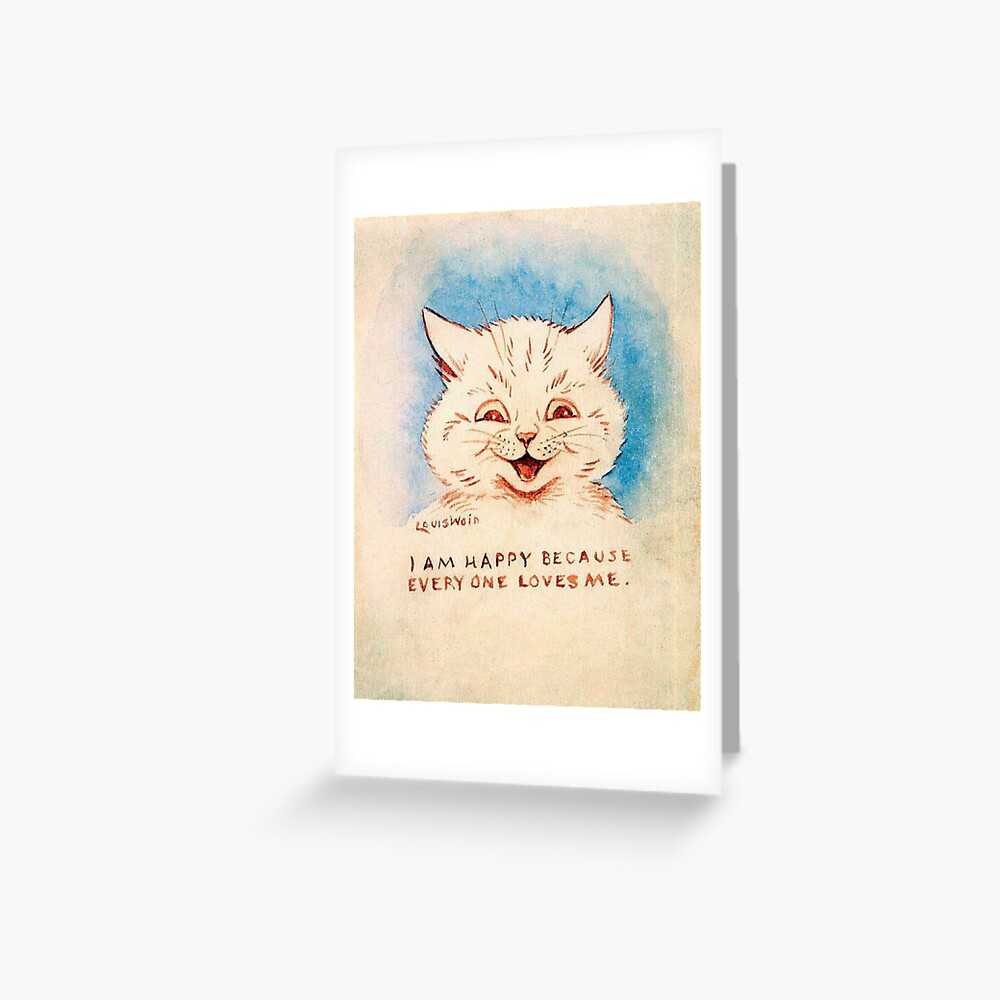 Louis Wain Art Print - I am Happy Because Everyone Loves Me