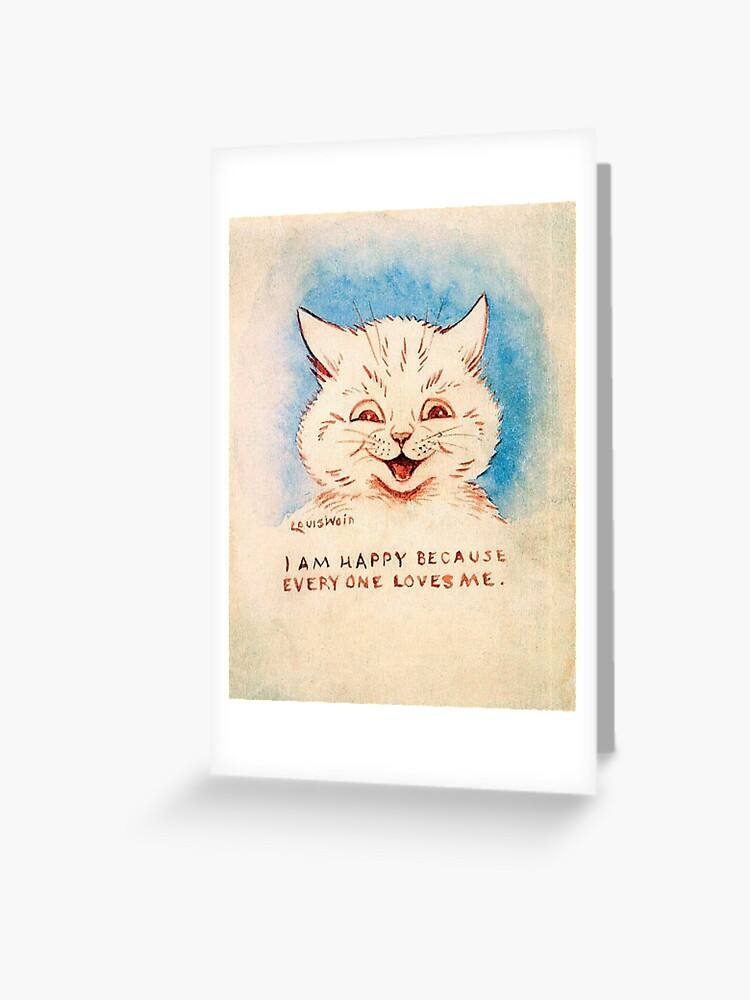Two cats by Louis Wain on a romantic Christmas postcard