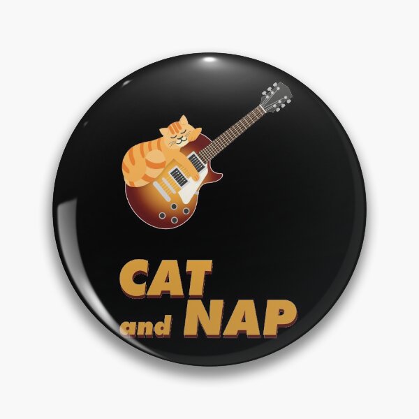 Item preview, Relaxed Cat on Rock Guitar | Tabby | Catnap | Sunburst designed and sold by Fluffy-Vectors.
