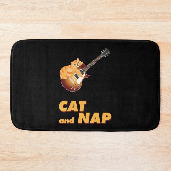 Item preview, Relaxed Cat on Rock Guitar | Tabby | Catnap | Sunburst designed and sold by Fluffy-Vectors.
