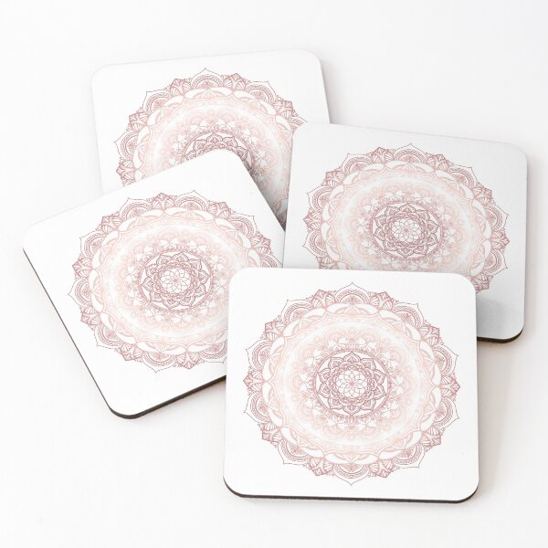Item preview, Rose gold floral detailed bohemian mandala designed and sold by felinefeelings.