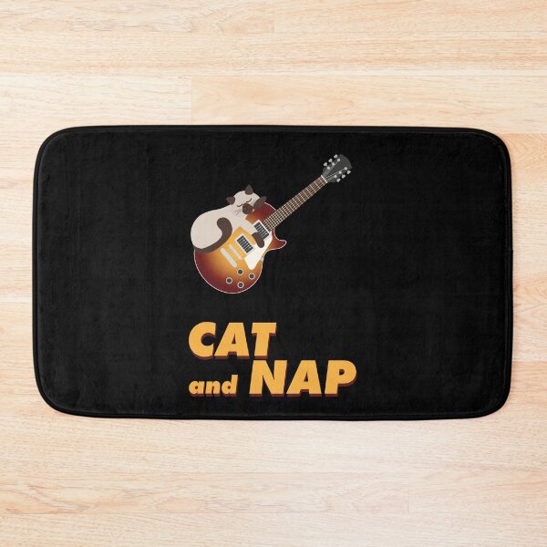 Item preview, Relaxed Cat on Rock Guitar | Siamese | Catnap | Sunburst designed and sold by Fluffy-Vectors.