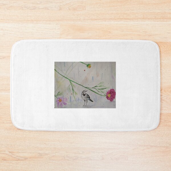 Item preview, Cute watercolor wagtail in the rain. designed and sold by Umkehr.