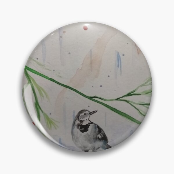 Item preview, Cute watercolor wagtail in the rain. designed and sold by Umkehr.