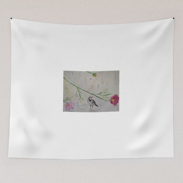 Item preview, Cute watercolor wagtail in the rain. designed and sold by Umkehr.