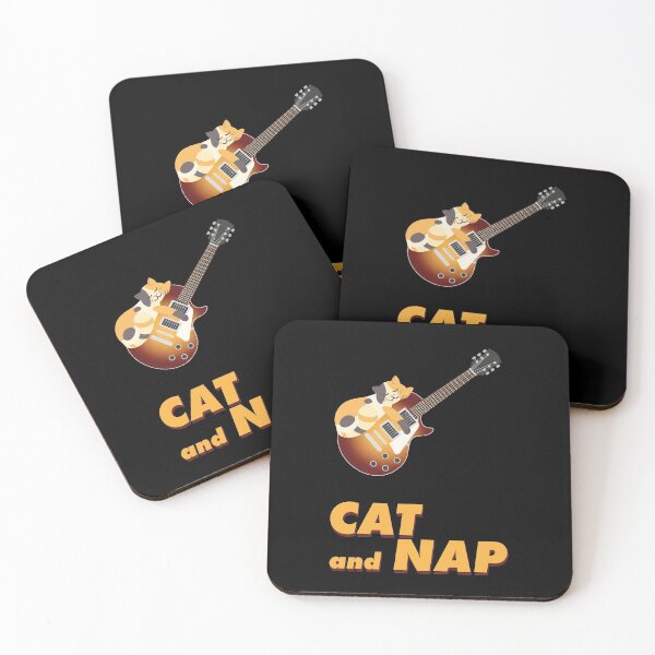 Item preview, Relaxed Cat on Rock Guitar | Calico | Catnap | Sunburst designed and sold by Fluffy-Vectors.