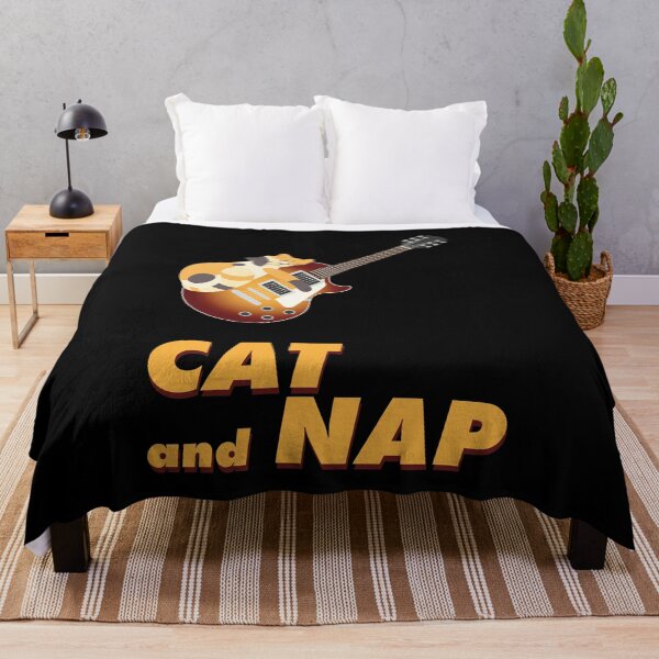 Item preview, Relaxed Cat on Rock Guitar | Calico | Catnap | Sunburst designed and sold by Fluffy-Vectors.