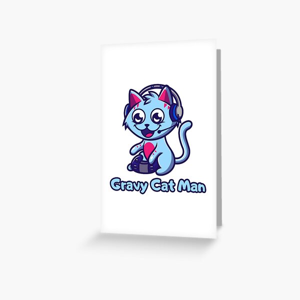 Gravycatman Greeting Cards Redbubble - gravy cat man roblox jailbreak